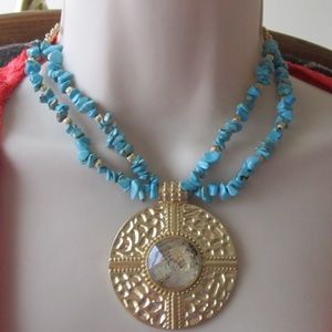 Bold Faux Turquoise Necklace - NWOT